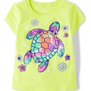The children’s place Toddler Girls Turtle Graphic Tee, 12-18 months